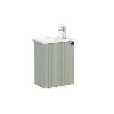 Vitra Root Groove 69183 Lavabo Dolabı, Kapaklı, 45 Cm, Kompakt, Mat Retro Yeşil, Köşeli Lavabolu, Sol